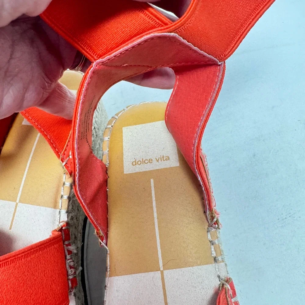 Dolce Vita Espadrille Platform Sandals Red 8.5 Elastic Straps Summer Vacation